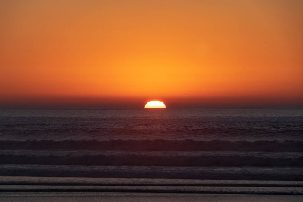 plage d'Agadir au coucher de soleil